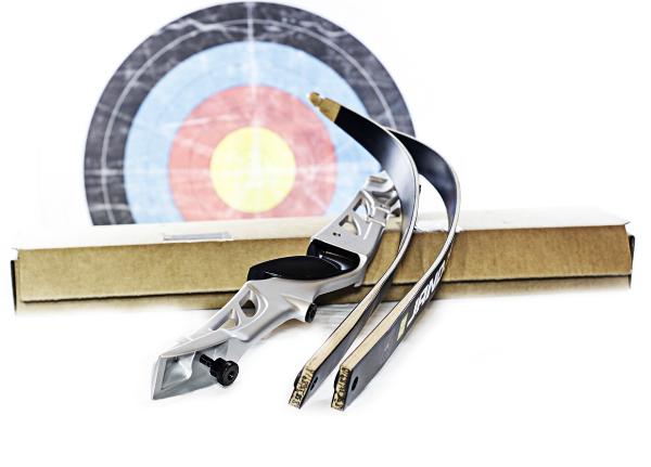 Лук рекурсивный  (Олимпик) 68" 34# (серебристая рукоять, чёрные плечи)